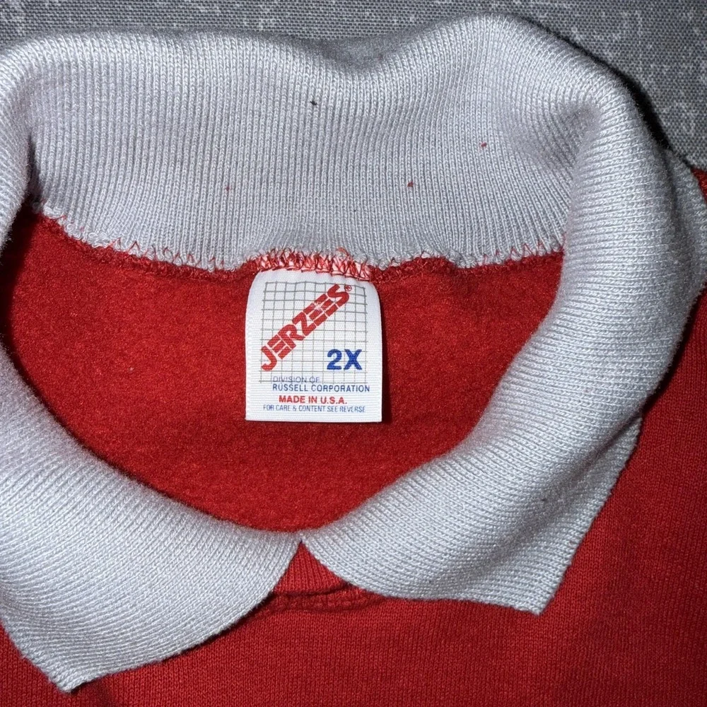 Vintage‎ Judson Rockets Sweatshirt Mens 2XL Red Collared Pullover Jerzees USA